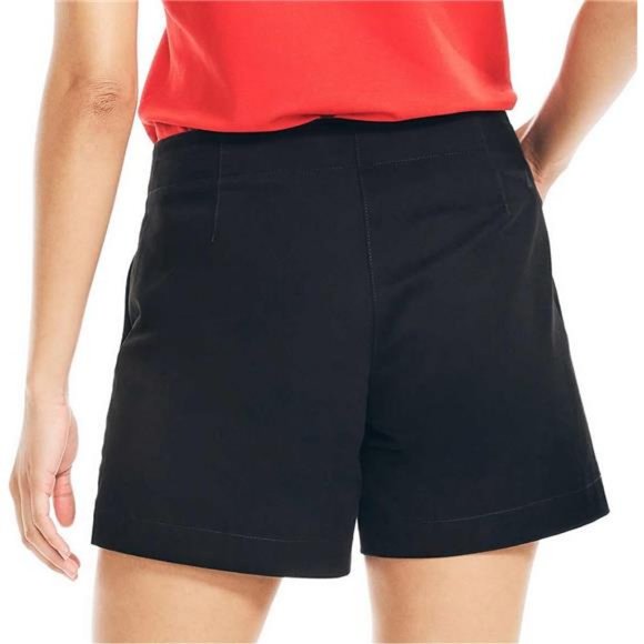 Womens Mid-Rise Cotton Shorts, Summer 5 Black - Picture 3 of 5